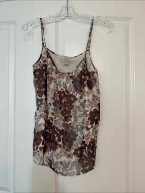 Loft size XS Floral Camisole brown multi-colored spaghetti strap top. Excellent